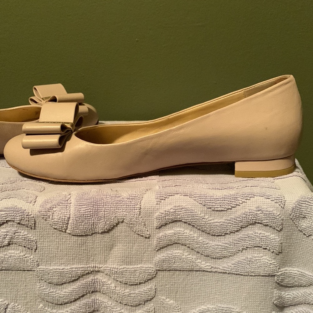 Designer Miu Miu Flats With Bows, Size 39, Nude C… - image 4